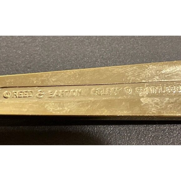 Reed & Barton Sanderling Set Of 6 Dinner Forks Korea Gold Electroplate Stainless - Picture 3 of 4